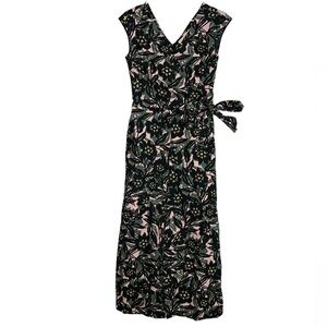 JUCY Judy Floral Korean Wrap Short Sleeve Tropical Summer Jumpsuit